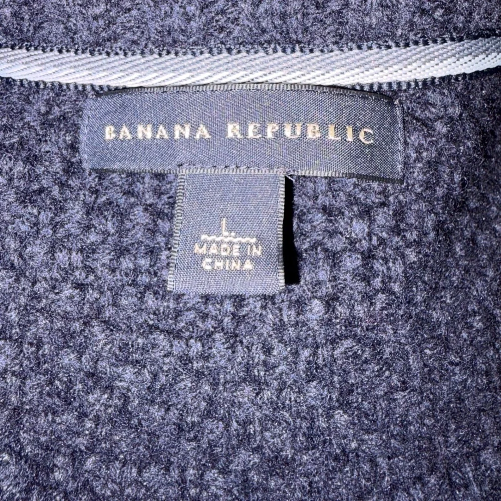 Banana Republic Mens Navy Blue Lambswool Blend Button Cardigan Sweater‎ Large